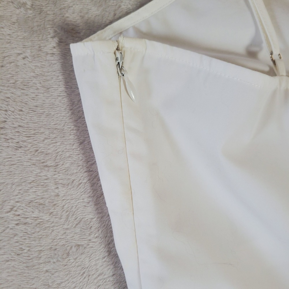 Derek Lam 10 Crosby White Cotton Mini Flare Hem Dress Sz 10 Sleeveless - Picture 8 of 12